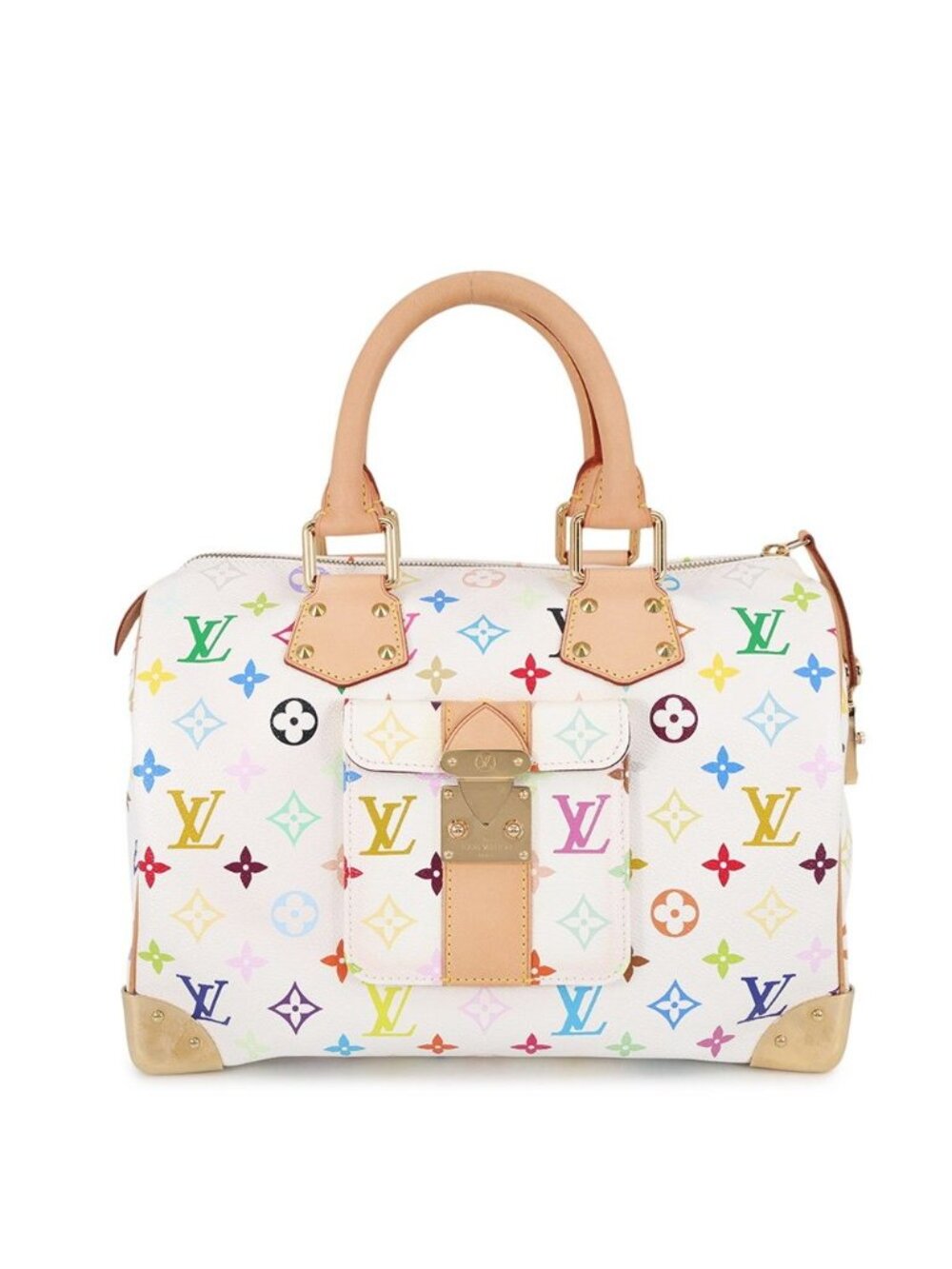 Louis Vuitton Handbag Monogram Multicolor Speedy 30 White